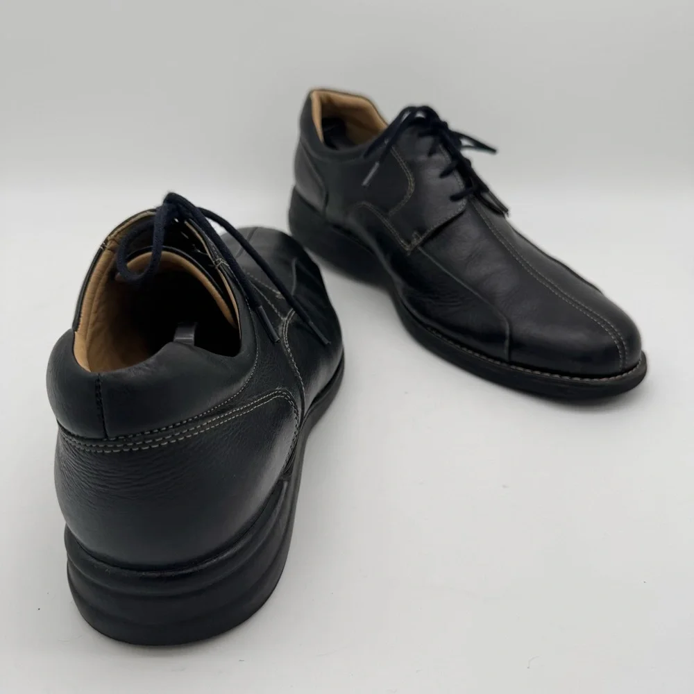 Johnston & Murphy Shuler Black Leather Bicycle Toe Derby Shoe Size 13 M